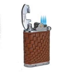Brizard & Co. Gatsby Bali Leather Triple Torch Flame Table Lighter