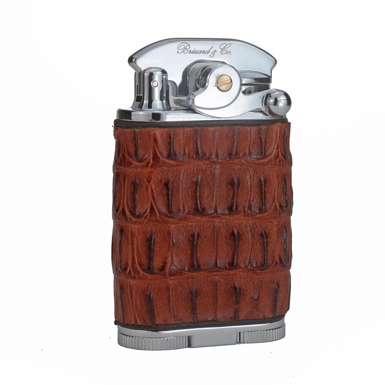 Brizard & Co. Gatsby Genuine Caiman Alligator Cognac Leather Triple Torch Flame Table Lighter Brizard & Co. Gatsby Genuine Caiman Alligator Cognac Leather Triple Torch Flame Table Lighter -Lighter Shop brizard co gatsby genuine cognac caiman alligator triple torch flame table lighter 12