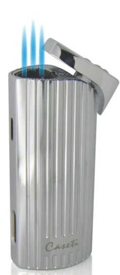 Lighter Shop -Lighter Shop caseti basilisk triple jet flame cigar lighter chrome lines 95