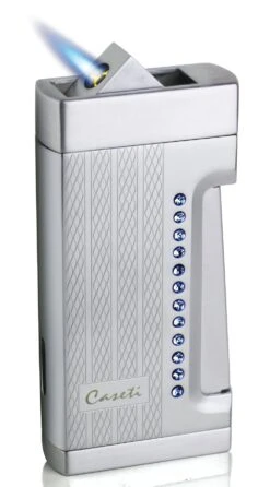 Lighter Shop -Lighter Shop caseti marvolo single jet flame cigar lighter engine turn blue crystal 74