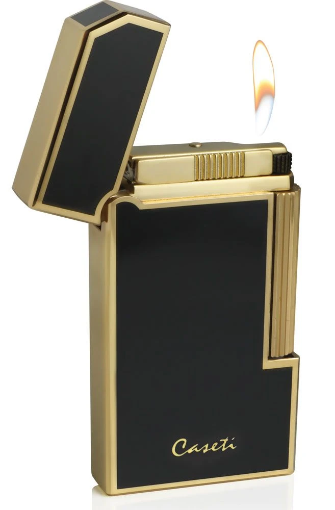 Caseti Windsor Gold Plating With Black Lacquer Flint Traditional Flame Lighter Caseti Windsor Gold Plating With Black Lacquer Flint Traditional Flame Lighter -Lighter Shop caseti windsor gold plating with black lacquer flint traditional flame lighter 92