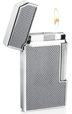 Caseti Windsor Traditional Flame Flint Lighter - Silver Carbon Fiber -Lighter Shop caseti windsor traditional flame flint lighter silver carbon fiber 96