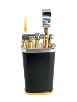 Dunhill Unique Black Lacquer With Gold Lighter -Lighter Shop dunhill unique black lacquer 53