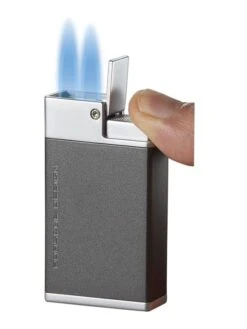 Porsche Design Baden Double Torch Flame Lighter - Grey -Lighter Shop porsche design baden double torch flame lighter grey 104