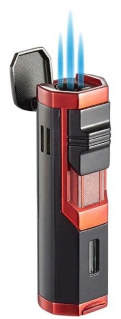 Visol Andes Triple Torch Cigar Lighter - Red And Black 2 Visol Andes Triple Torch Cigar Lighter - Red And Black -Lighter Shop visol andes triple torch cigar lighter red and black 93