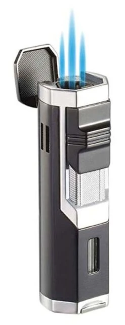 Visol Andes Triple Torch Cigar Lighter - Silver -Lighter Shop visol andes triple torch cigar lighter silver 93