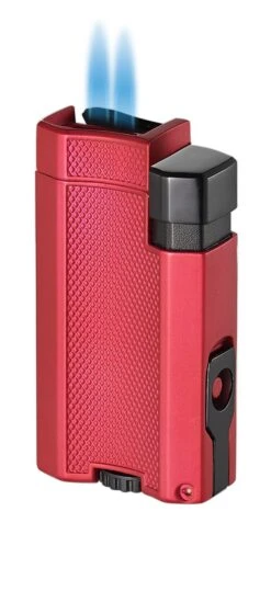 Visol Concave Double Flame Torch Lighter - Burgundy Red -Lighter Shop visol concave double flame torch lighter burgundy red 77