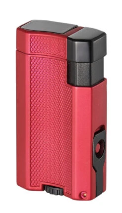 Visol Concave Double Flame Torch Lighter - Burgundy Red