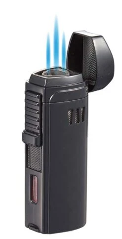 Visol Denali Triple Torch Cigar Lighter - Black -Lighter Shop visol denali triple torch cigar lighter black 87