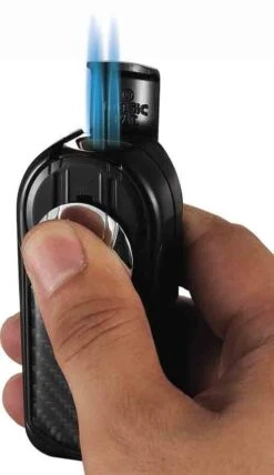 Visol Dobrev III Triple Jet Flame Black Carbon Fiber Cigar Lighter