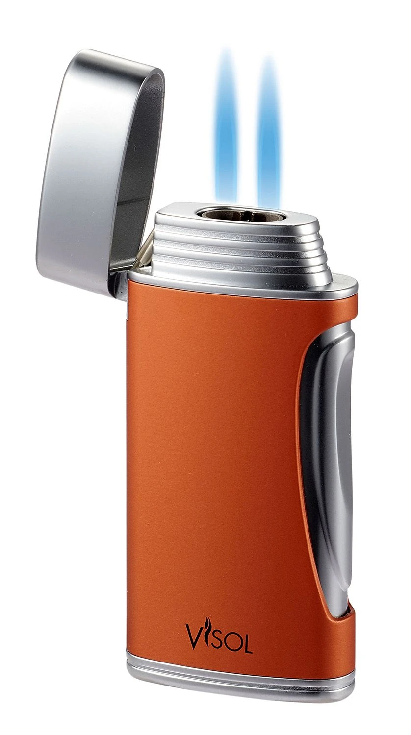 Visol DuoMatt Burnt Orange Double Flame Cigar Lighter Visol DuoMatt Burnt Orange Double Flame Cigar Lighter -Lighter Shop visol duomatt burnt orange double flame cigar lighter 37