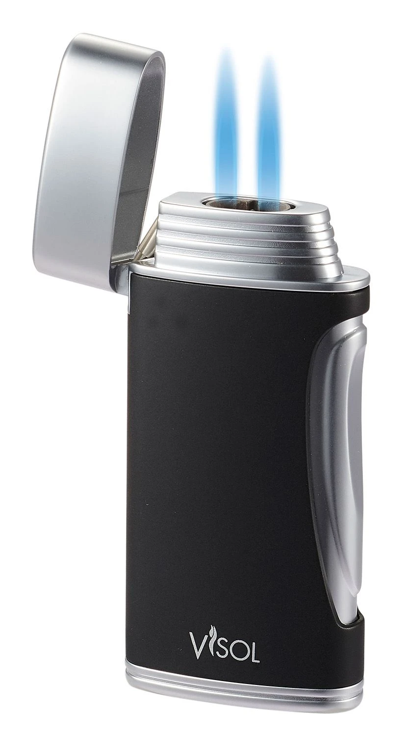 Visol DuoMatt Matte Black Double Flame Cigar Lighter Visol DuoMatt Matte Black Double Flame Cigar Lighter -Lighter Shop visol duomatt matte black double flame cigar lighter 37