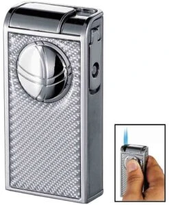 Visol Infinity Double Torch White Carbon Fiber Chrome Cigar Lighter -Lighter Shop visol infinity double torch white carbon fiber chrome cigar lighter 54