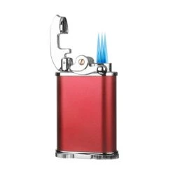 Visol Retro Triple Flame Cigar Lighter - Red & Chrome