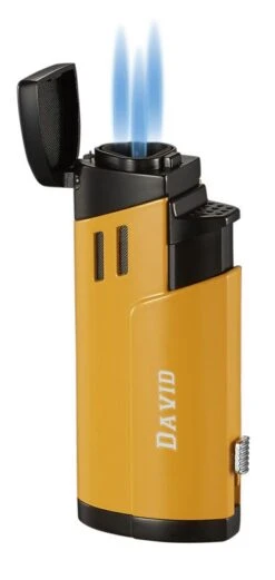 Lighter Shop -Lighter Shop visol shavano yellow triple flame torch lighter with free laser engraving 53