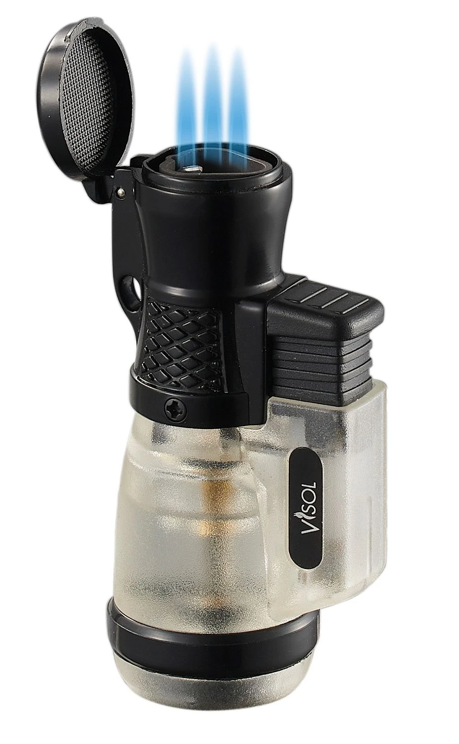 Visol Tiny Triple Flame Torch Lighter - Clear Visol Tiny Triple Flame Torch Lighter - Clear -Lighter Shop visol tiny triple flame torch lighter foggy black 66