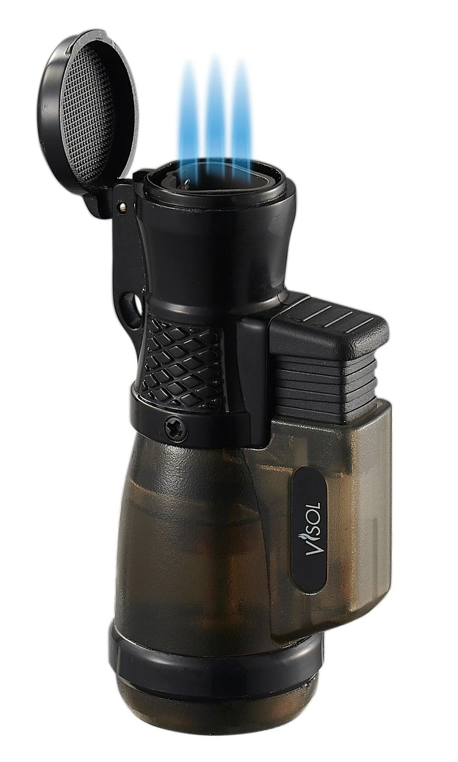 Visol Tiny Triple Flame Torch Lighter - Charcoal Visol Tiny Triple Flame Torch Lighter - Charcoal -Lighter Shop visol tiny triple flame torch lighter foggy chrome 66