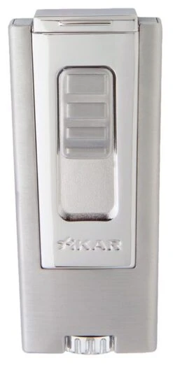 Xikar Trezo Triple Torch Flame Lighter - Silver And Chrome