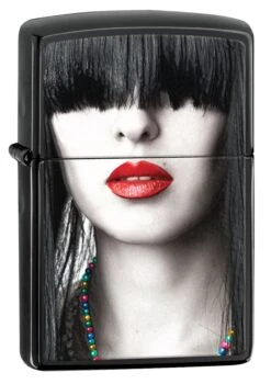 Zippo Ebony Red Lips Windproof Lighter