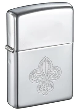 Zippo Fleur De Lis High Polish Chrome Windproof Lighter -Lighter Shop zippo fleur de lis high polish chrome windproof lighter 103