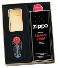 Zippo High Polish Brass Slim Lighter Gift Kit - Ships By Ground Only