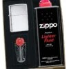 Zippo High Polish Chrome Lighter Gift Kit - Ships By Ground Only