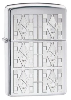 Zippo Playboy Triangles High Polish Chrome Windproof Lighter