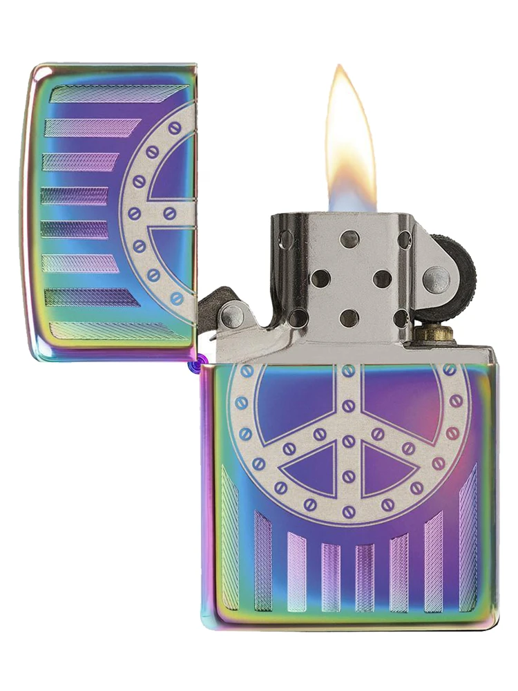 Zippo Rivit Peace Sign Spectrum Lighter Zippo Rivit Peace Sign Spectrum Lighter -Lighter Shop zippo rivit peace sign spectrum lighter 42