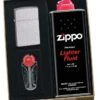Zippo Satin Chrome Slim Lighter Gift Kit - Ships By Ground Only