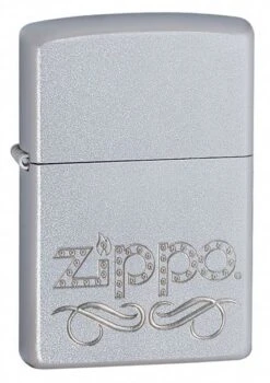 Zippo Scroll Satin Chrome Lighter