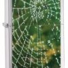 Zippo Spider Web Rain Drops Brushed Chrome Lighter
