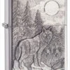 Zippo Timberwolves Emblem Brushed Chrome Lighter