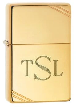 Zippo Vintage Polished Brass Personalized Lighter 2 Zippo Vintage Polished Brass Personalized Lighter -Lighter Shop zippo vintage high polish brass lighter with free engraving 58