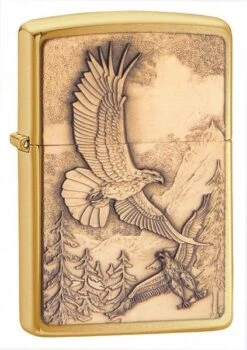 Zippo Where Eagles Dare Emblem Brushed Brass Lighter